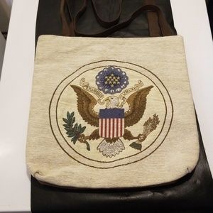 Patriotic Canvas tote bag 14 inch cotton lined